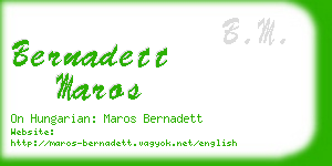 bernadett maros business card